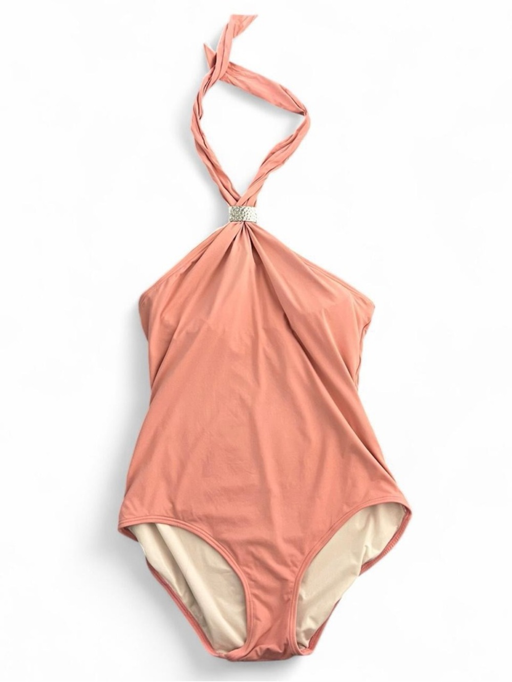 MICHAEL Michael Kors Coral Halter One-Piece Swimsuit